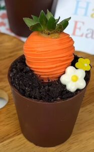 dessert trompe l'oeil carotte en pot