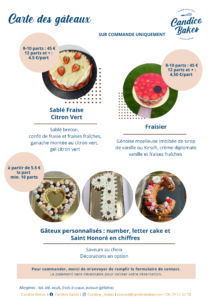 Carte de gâteaux Candice Bakes gâteaux d'anniversaire personnalisés