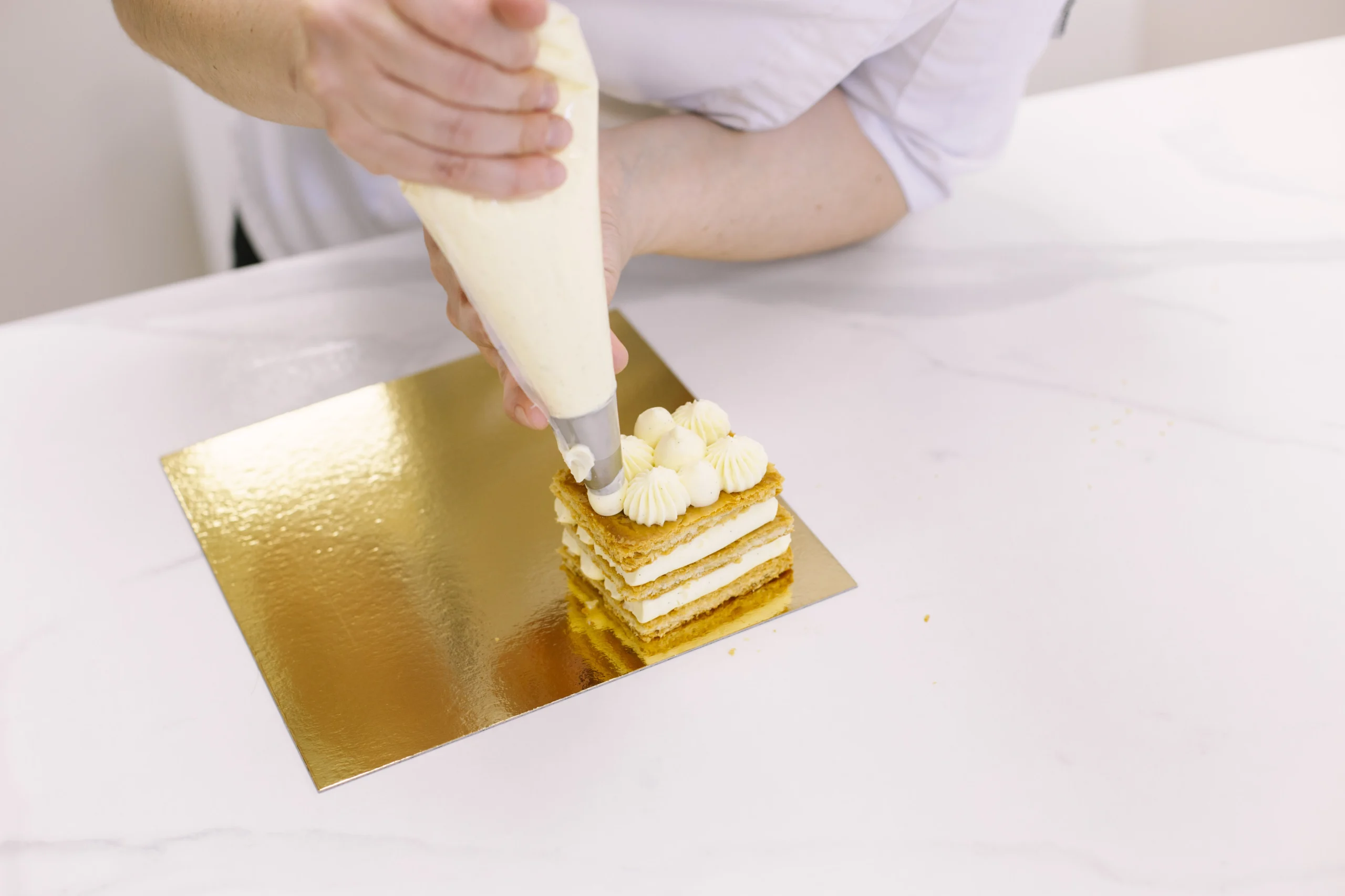 Vanilla cream pochade for the Candice Bakes millefeuille