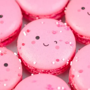 apprenez à réaliser des macarons vanille framboise en duo avec votre enfant chez Candice Bakes !